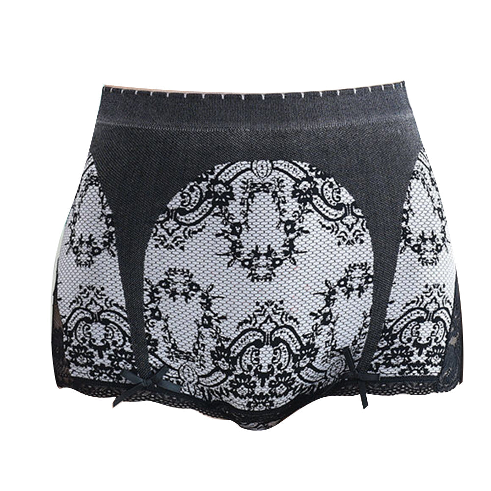 High-waisted abdomen lace ladies panties