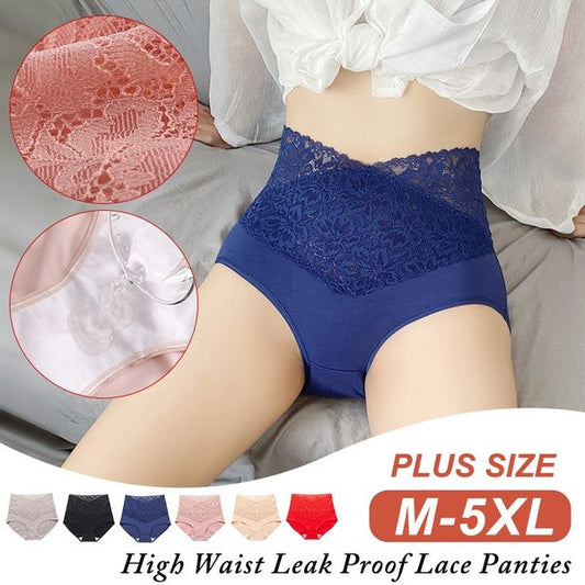 High Waist Underwear Women Cotton Lace Panties