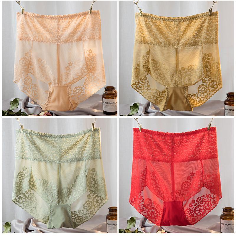 High Waist Lace Panties Embroidery Ladies